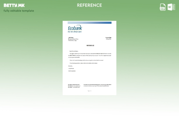 Референтен шаблон за затворање на Конго Екобанка во модерен стил